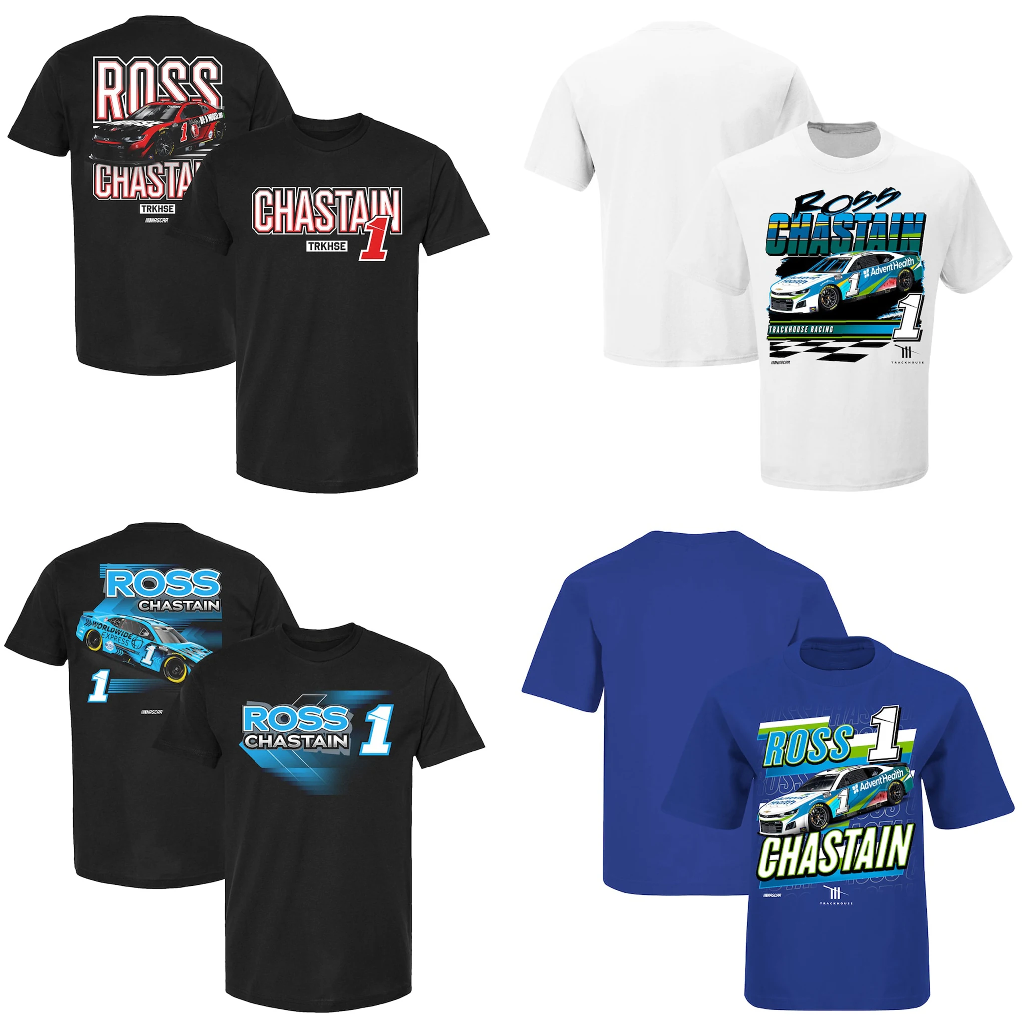 Ross Chastain 1 Motor Sports Racing t-Shirt girocollo classica a maniche corte in cotone leggero atletico da uomo