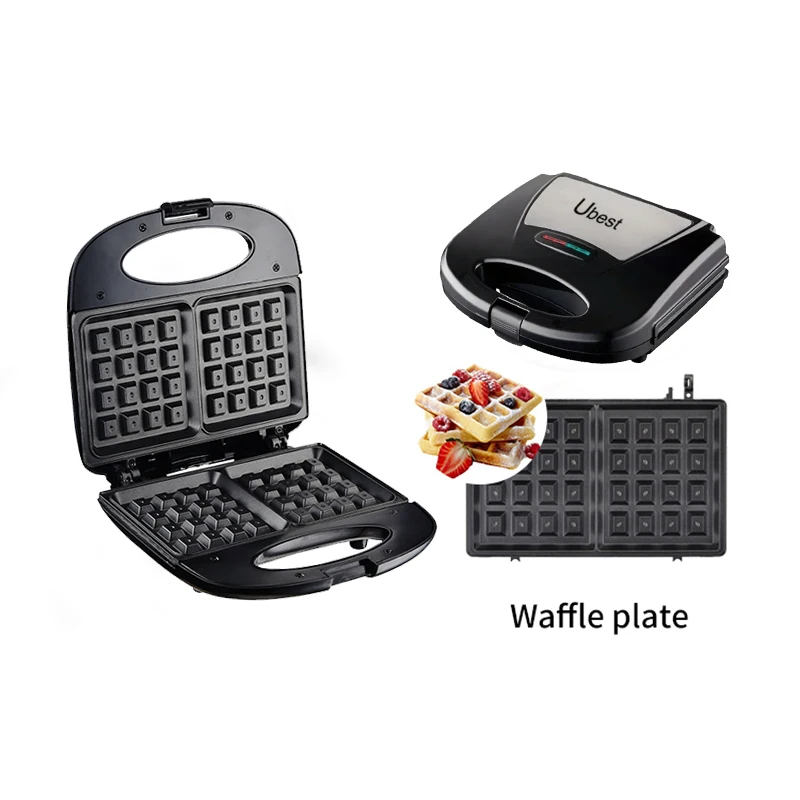 

Вафельница для домашнего использования, 750 Вт, машина для завтрака со световым индикатором, тостер для хлеба с антипригарным покрытием, идеально подходит для утренней еды