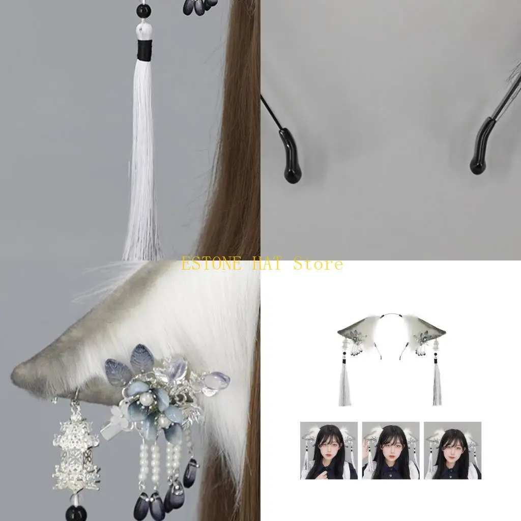 

49MF аниме персонаж повязка на голову в форме кошачьих ушей обруч для волос плюшевые карнавальные вечерние головные уборы костюм