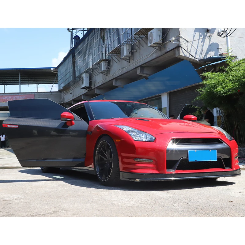 ترقية السيارة من ألياف الكربون باب السيارة حالة جديدة مناسبة لـ GT-R 2009-2015 ألياف الكربون الجافة #5
