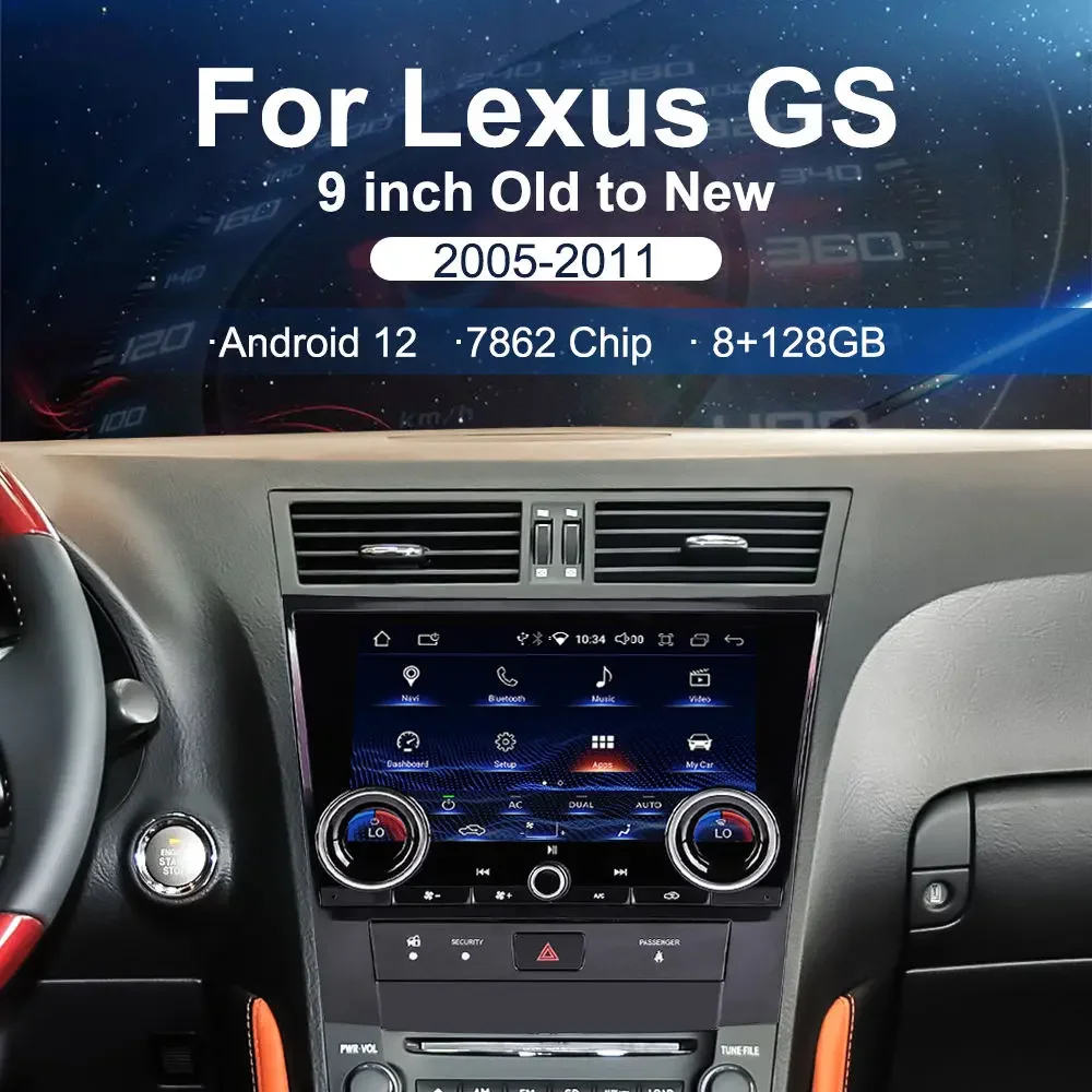 NaviHua New Design 9 inch Touch Screen With Knob Android Car Radio GPS Navigation Multimedia Auto Player for Lexus GS 2005-2011