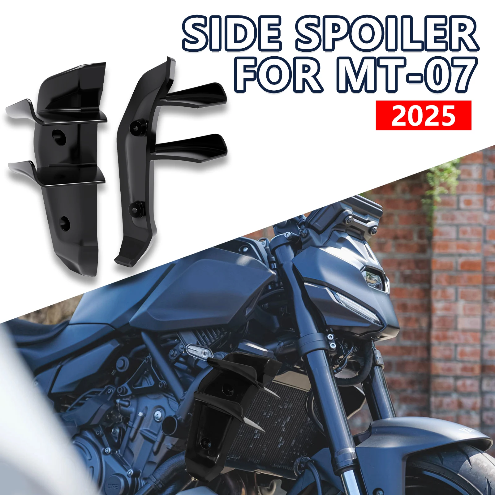 

For MT07 2025 MT-07 2025 mt07 Motorcycle Accessories Side Wing Side Front Spoiler Lower Winglets Aerodynamic Fixed Wings