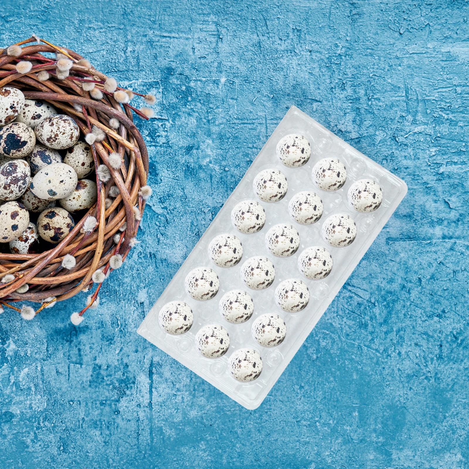 

50 pcs Quail Egg 18 Grids Reusable Transparent Container Quail Egg Carrier for Fridge Picnic Camping Portable Storage