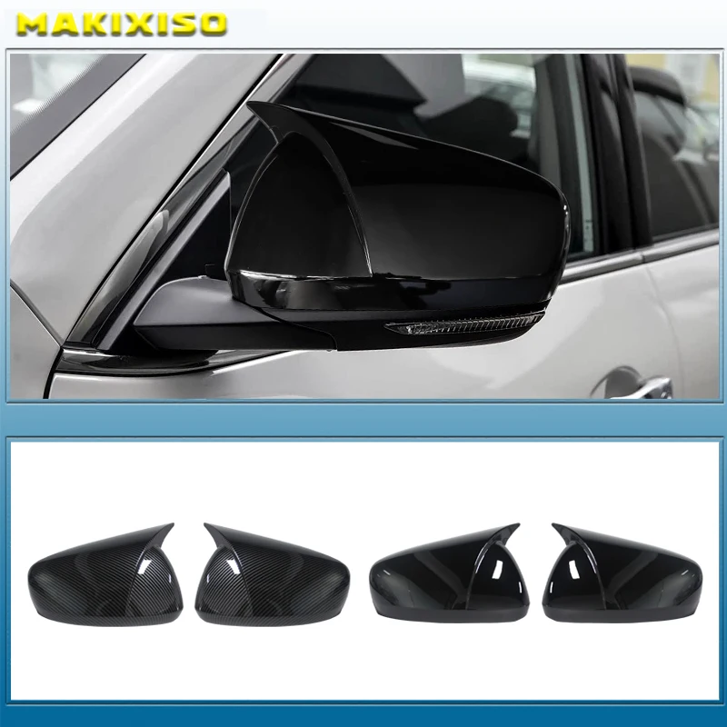 Glossy black Side Mirror Covers For Renault Koleos MK2 HC For Samsung QM6 2017-2023 Car accessories