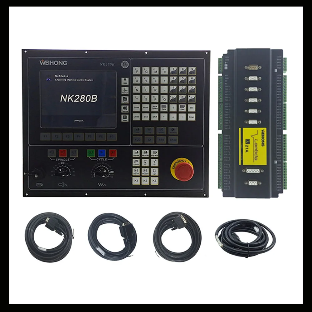 WEIHONG NK280B Controller Lambda 21A Control Software NC Studio V10 3/4 Axis CNC Engraving Machine Integrated CNC System