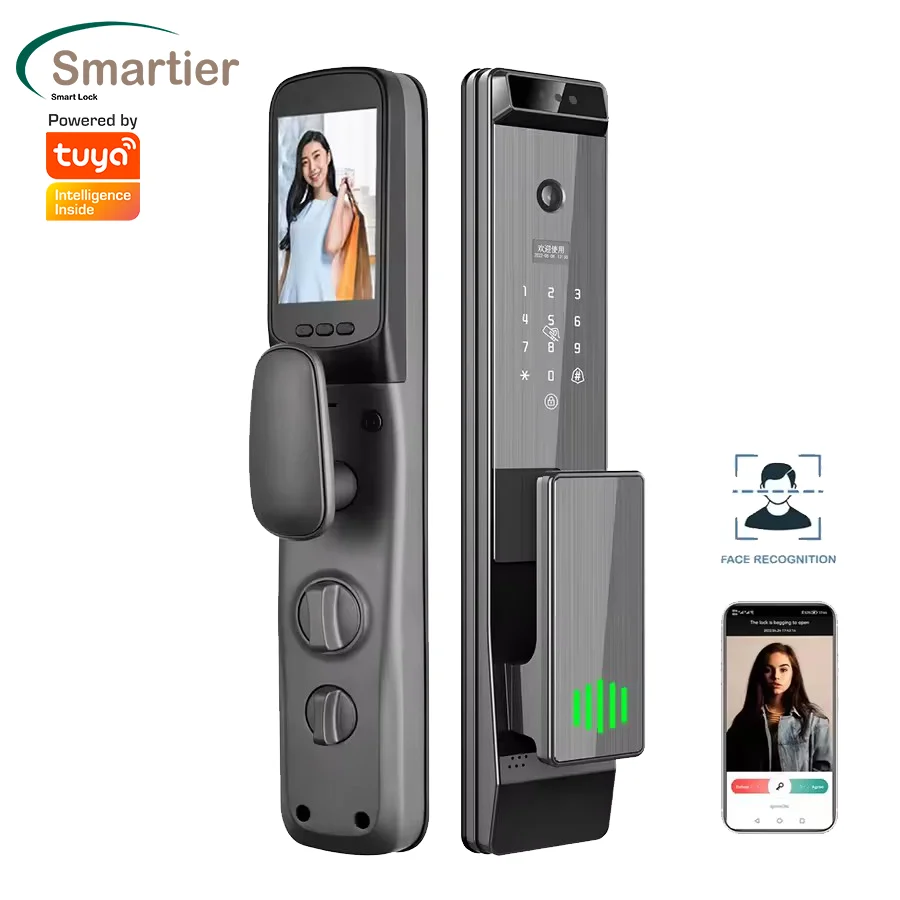 

Smartier 3D лицо отпечаток пальца видеодомофон кошачий глаз безопасность автоматический цифровой умный замок Tuya Wi-Fi дверной замок