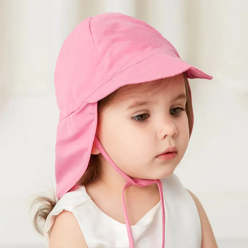 Cappello da sole per bambini Cappello da sole per bambini, estate, primavera, spiaggia, con patta sul collo, berretto da viaggio per bambine