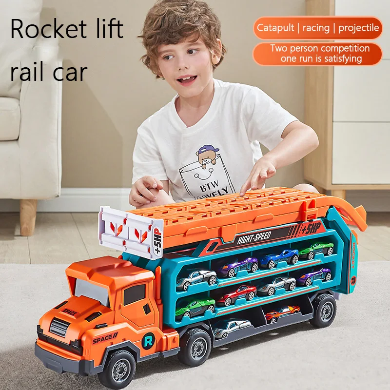 Coaster Type Racebaan Auto-Rocket Lift Getransformeerde Racewagen Combinatie-Kerstmis, Thanksgiving, Nieuwjaar Verjaardag Speelgoed Geschenken