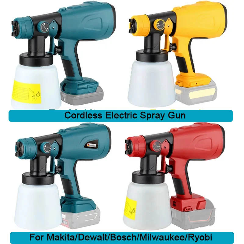 

Портативные краскопульсники 800 мл для Makita/Dewalt/Bosch/Milwaukee/Ryobi 18 В 20 В, аккумулятор, беспроводной электрический пистолет-распылитель, аксессуары для инструментов