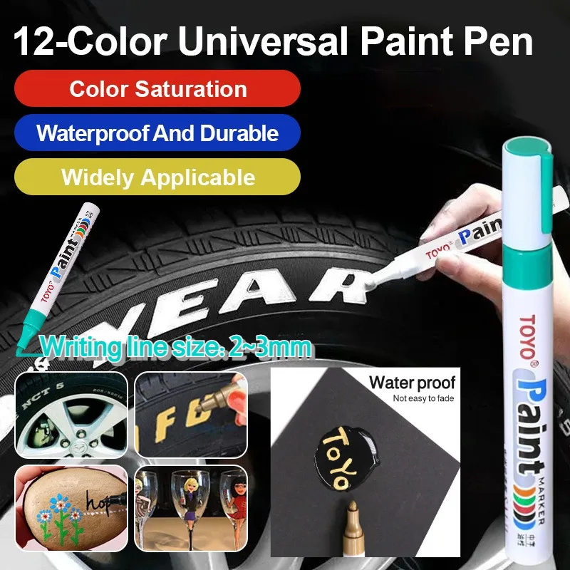 Paint Marker Pen Touch Up Pen/Fine Nib Wide Use/Saturated Color For Office Repair Marking Furniture Home Car Electronic Devices