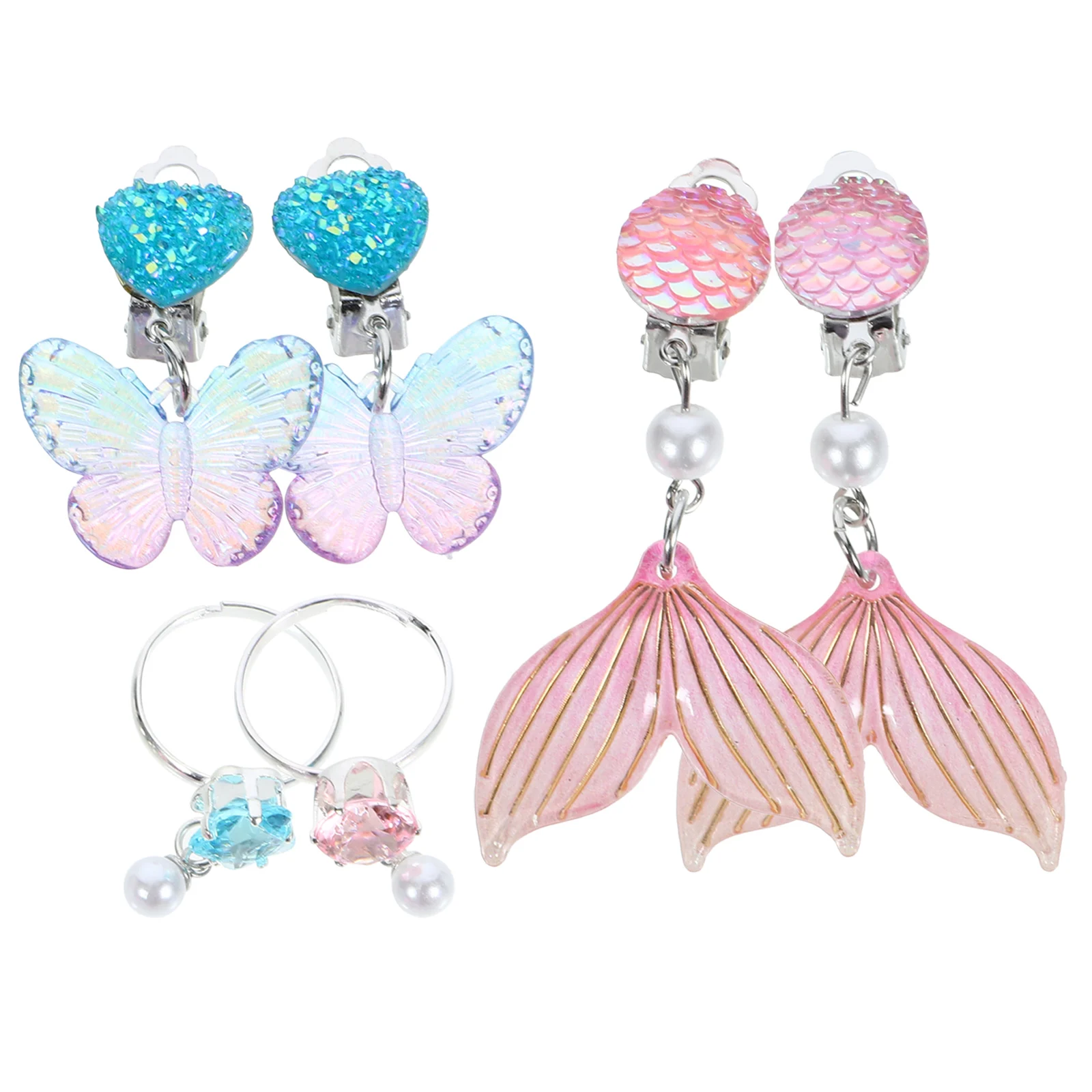 

Clip On Earring Set for Girls Kids Lightweight Easy Wear Festive Party Daily Use Lovely Decorations Kids Ear Ornaments