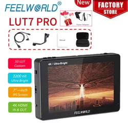 FEELWORLD LUT7PRO 7'' IPS 4K On Camera DSLR Field Monitor 3D LUT 2200nits 1080P HD For HDMI for Nikon Sony Canon Photo Studio