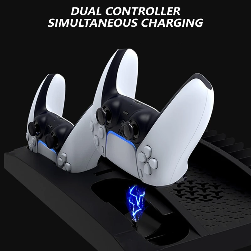 Vertical Consoles Docking Station For P5 Consoles Cooling Fan Headsets Holder H7JF