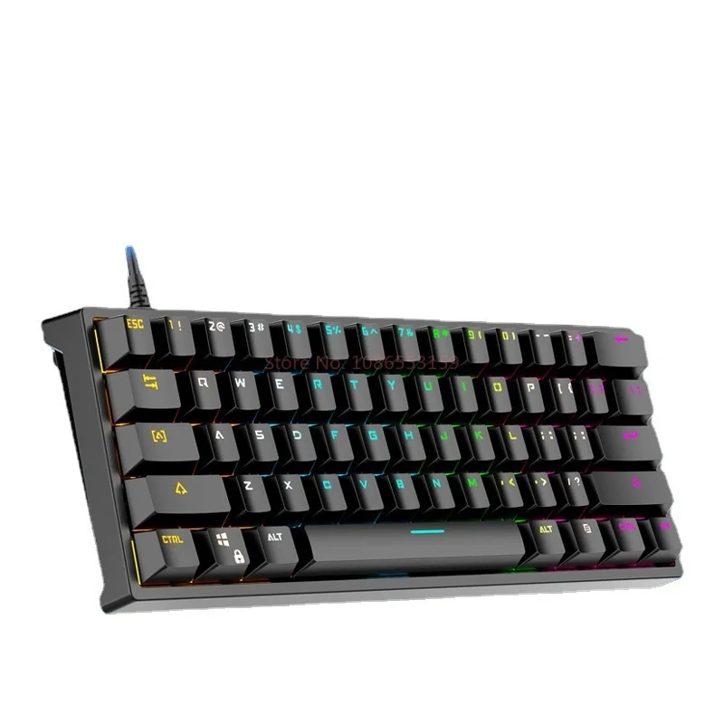 Wired mechanical gaming keyboard backlit gaming keyboard suitable for ergonomic multi-color mixed light PC computers and laptops