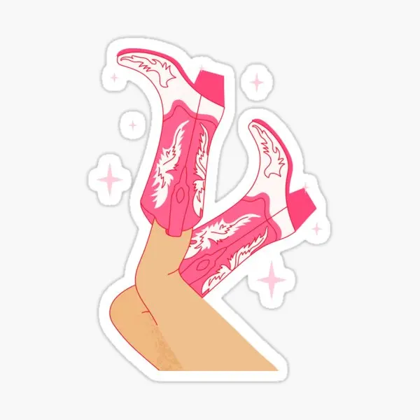 Female Legs In Cowboy Boots Cowgirl Wea  5PCS Stickers for Background Water Bottles Anime Bumper Decor  Laptop Car Home Funny