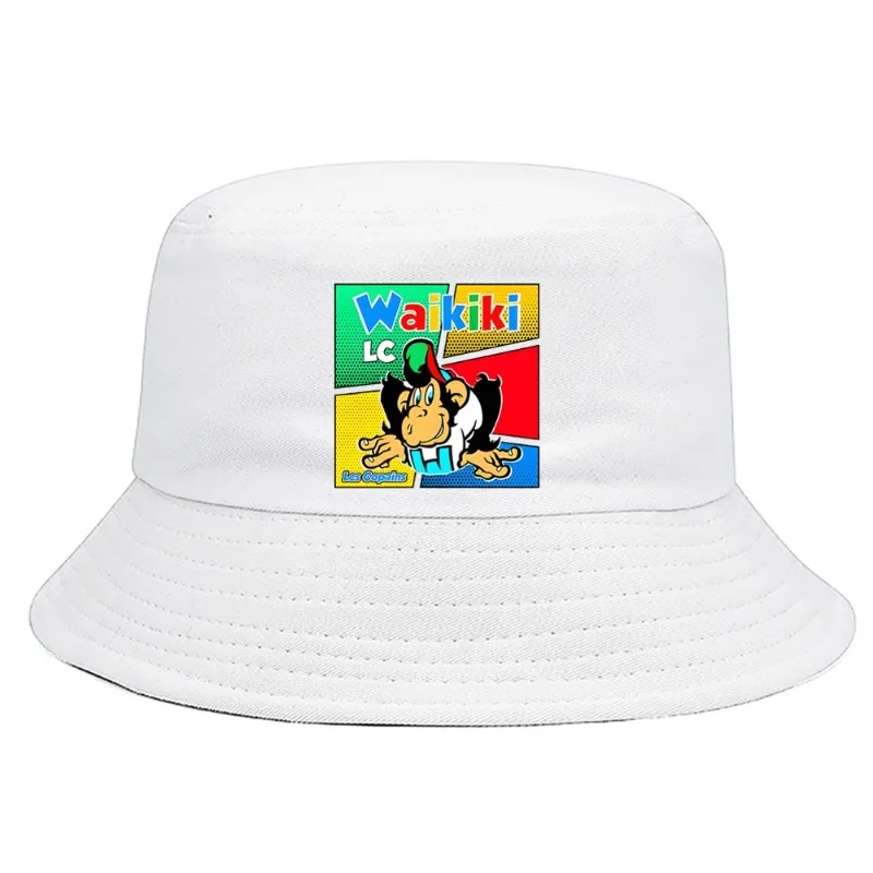 Waikiki Friends Fashion Bucket Hat Summer Foldable Bucket Hat Man Women Hip Hop Unisex Outdoor Sunscreen Fishing Hunting Cap