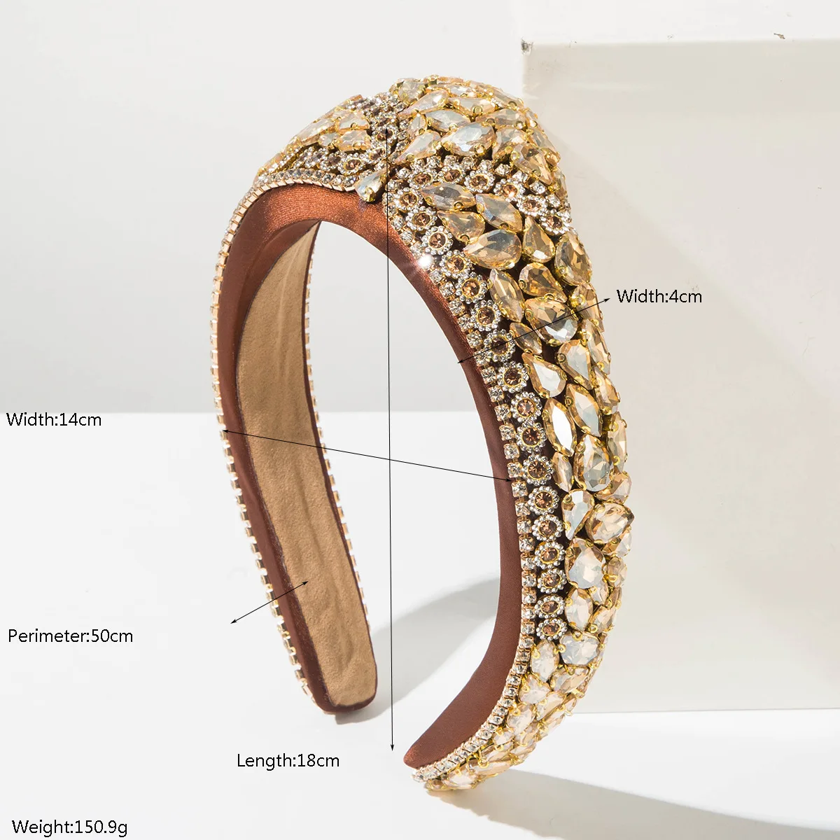 Heming headband fashion trend new inlaid with diamonds wide edge crown headband femininity high cranial top hair accessories