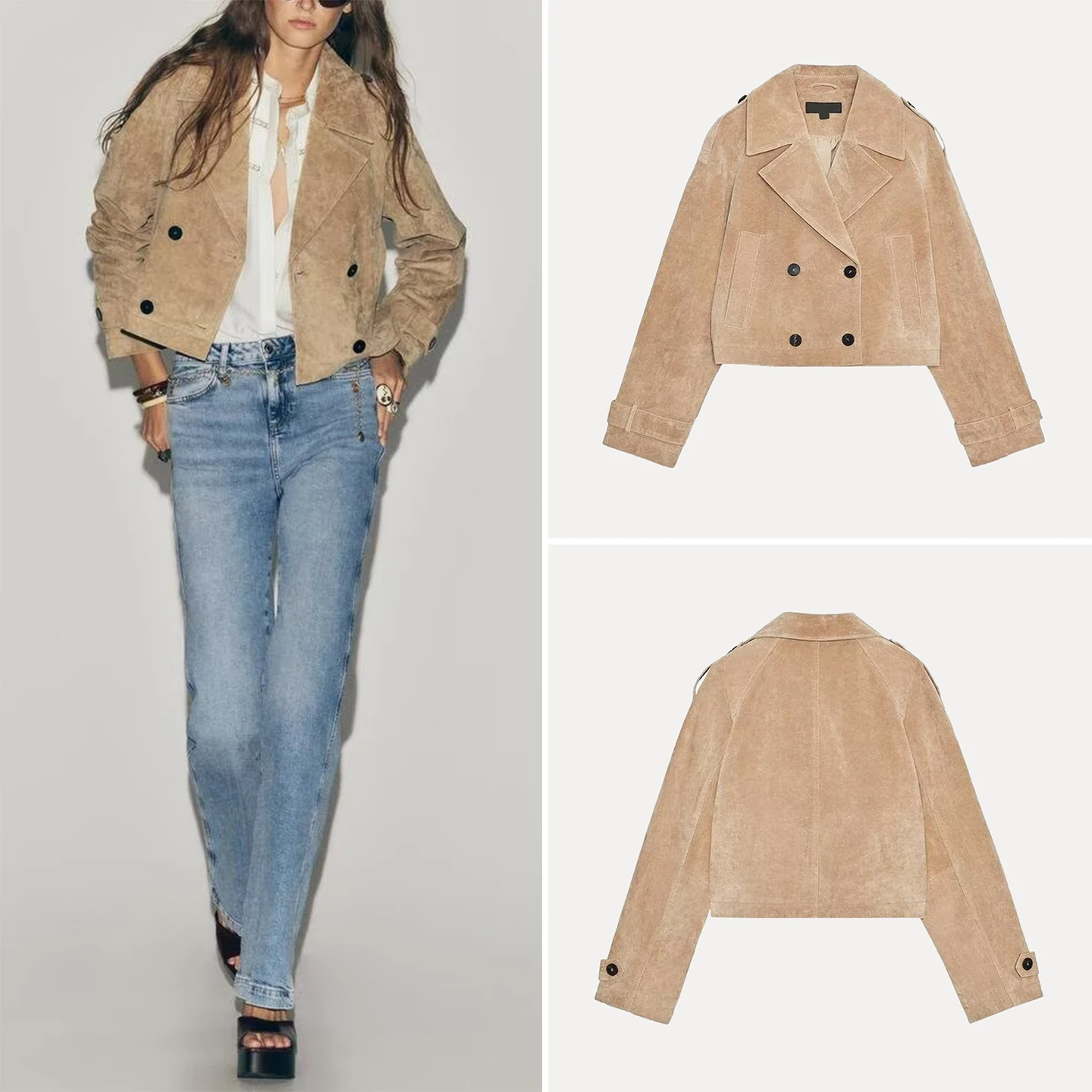 معطف نسائي من الجلد الخالص من Faionable ort Jaet وصل حديثًا للخريف وصل حديثًا مجموعة خريف 2025 ماركة Z #1