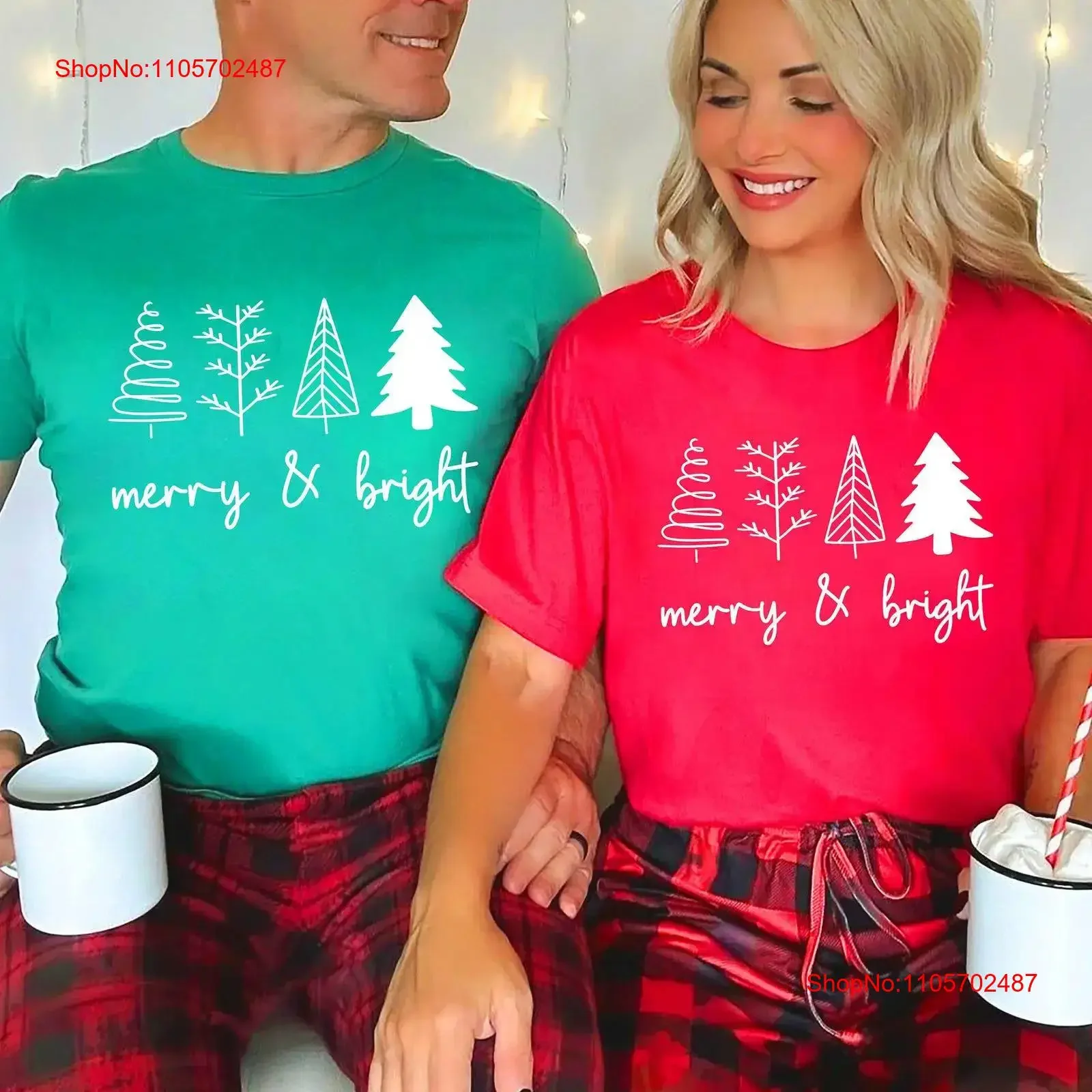 Merry Bright Christmas Trees SweaT T Shirt Holiday Sweater Womens Winter vintage Washed Comfortable streetwear homme Soft