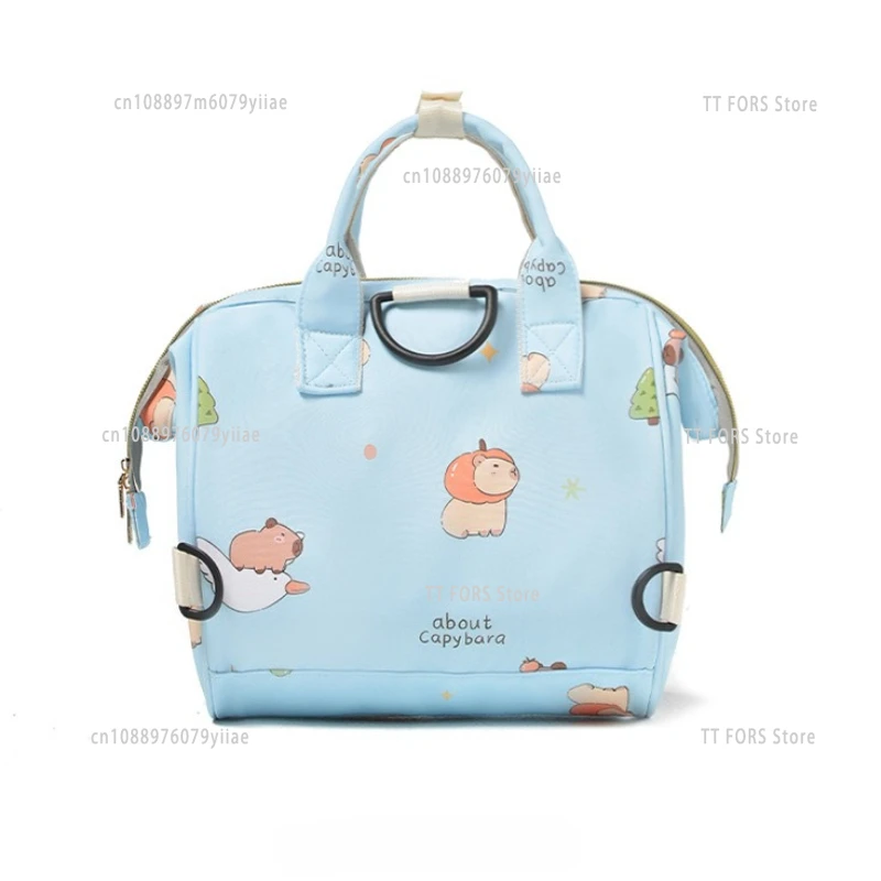 Cartoon Capybara Mommy Diaper Bag Lightweight Portable Ladies Backpack Bottle Insulation Storage Bag Baby Newborn Care Bag