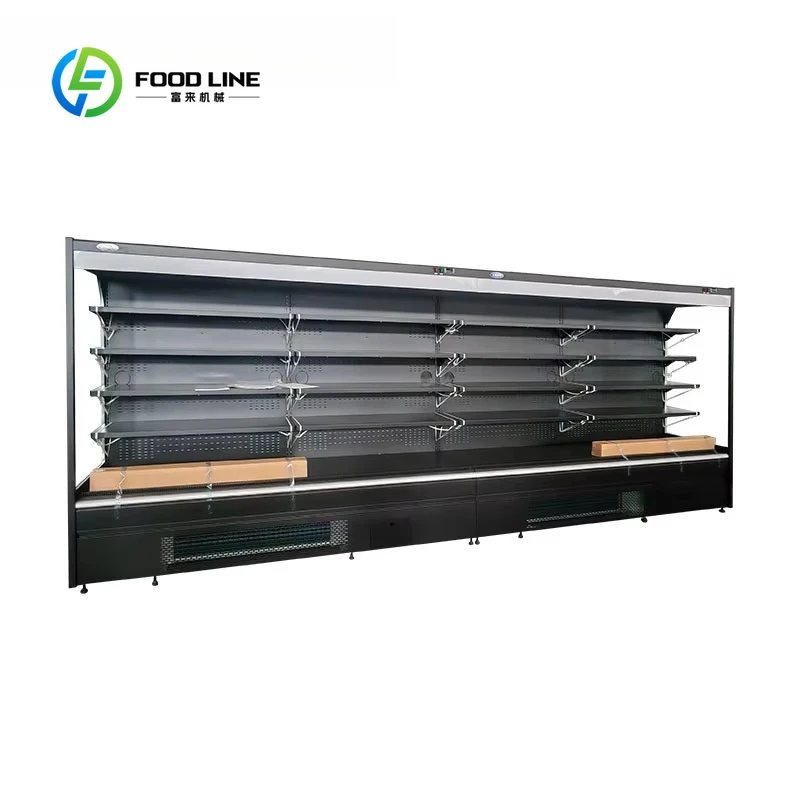 Refrigerated Display Case Customized Supermarket Open Type Merchandiser With Night Curtain Commercial Cooling Equipment Hot Sale