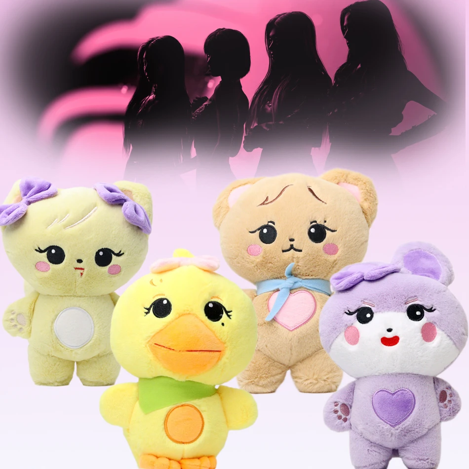

Hot Kpop Pink Plush Doll BORN PINK World Tour Official Plushies Jennie Lisa Rose Jisoo Kawaii Stuffed Animals Toys Good Quality