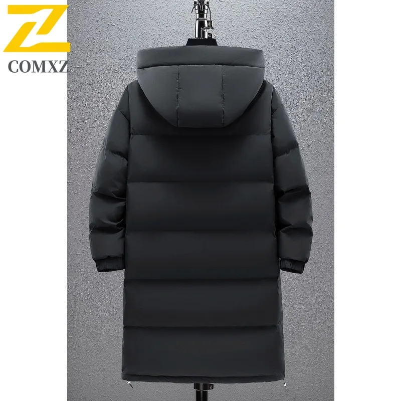 COMXZ Hooded Premium Down Jacket Men Outdoor Wind Resistant Warm Parka Leisure Journey Cold Proof Light Winter New Clothing