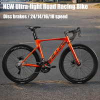 new 700*28C Road Racing Bike 18/27 speed Road bicycle Wind-breaking Racing Disc Brake Gravel bicicleta Lightweight Frame Racing