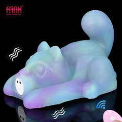 FAAK Wireless Control Vibrator Fantasy Grinders Intimate Cat Silicone Luminous Sex Toys Masturbate Massage Foreplay Products