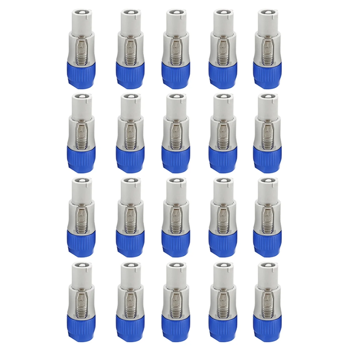

B04C-20Pcs 3 PIN AC Powercon Connector Male Plug NAC3FCA NAC3FCB AC Cable 20A 250V Power Plug Adapter for Stage Light(B)