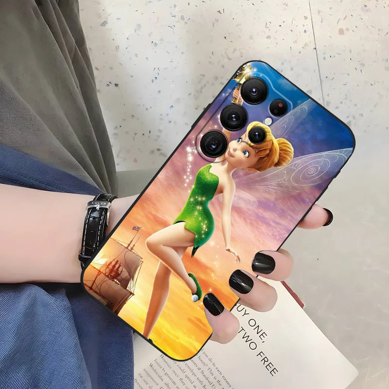 Casing ponsel Anime Disney Tinker Bell lucu, casing pelindung ponsel hitam 5G untuk Samsung Galaxy S24 S23 S22 S21 S20 FE S10 S10E Plus Ultra Pro Lite