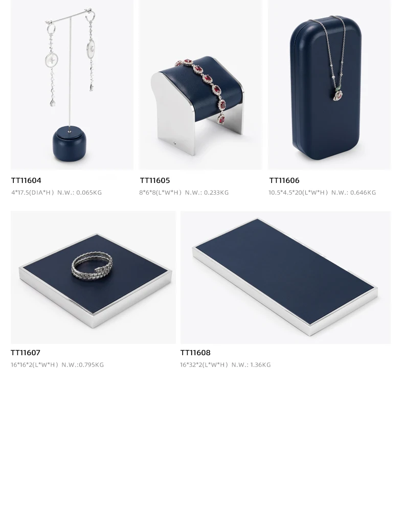 Oirlv Leder-Schmuckständer-Set Metall-Ring-Ohrring-Armband-Halsketten-Schmuck-Organizer-Ständer Uhren-Aufbewahrungshalter – Detail 18