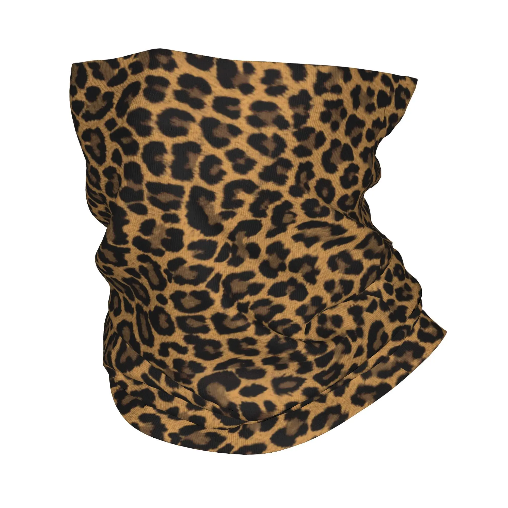 Custom Cheetah Print Bandana Neck Gaiter for Ski Cycling Men Women Wrap Scarf Leopard Skin Camouflage Headband Warmer