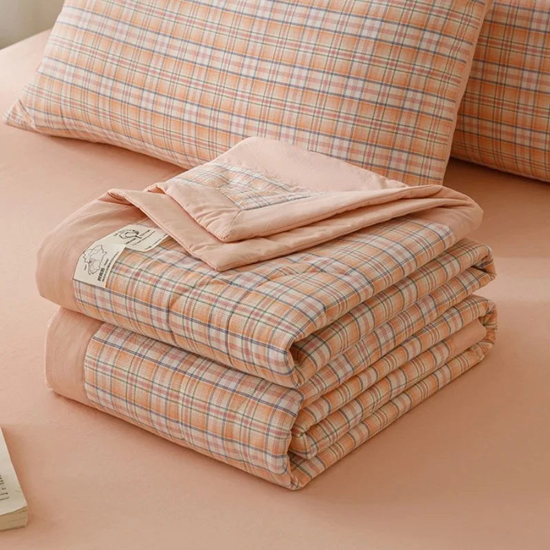 

New summer cotton summer cool quilt pure cotton air conditioner quilt thin quilt machine washable, no sheets pillowcases