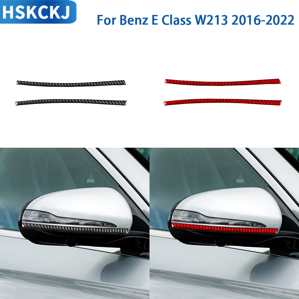 

For Mercedes Benz E Class W213 2016-2022 Accessories Real Soft Carbon Fiber Rear View Mirror Anti-Scratch Cover Trim Sticker