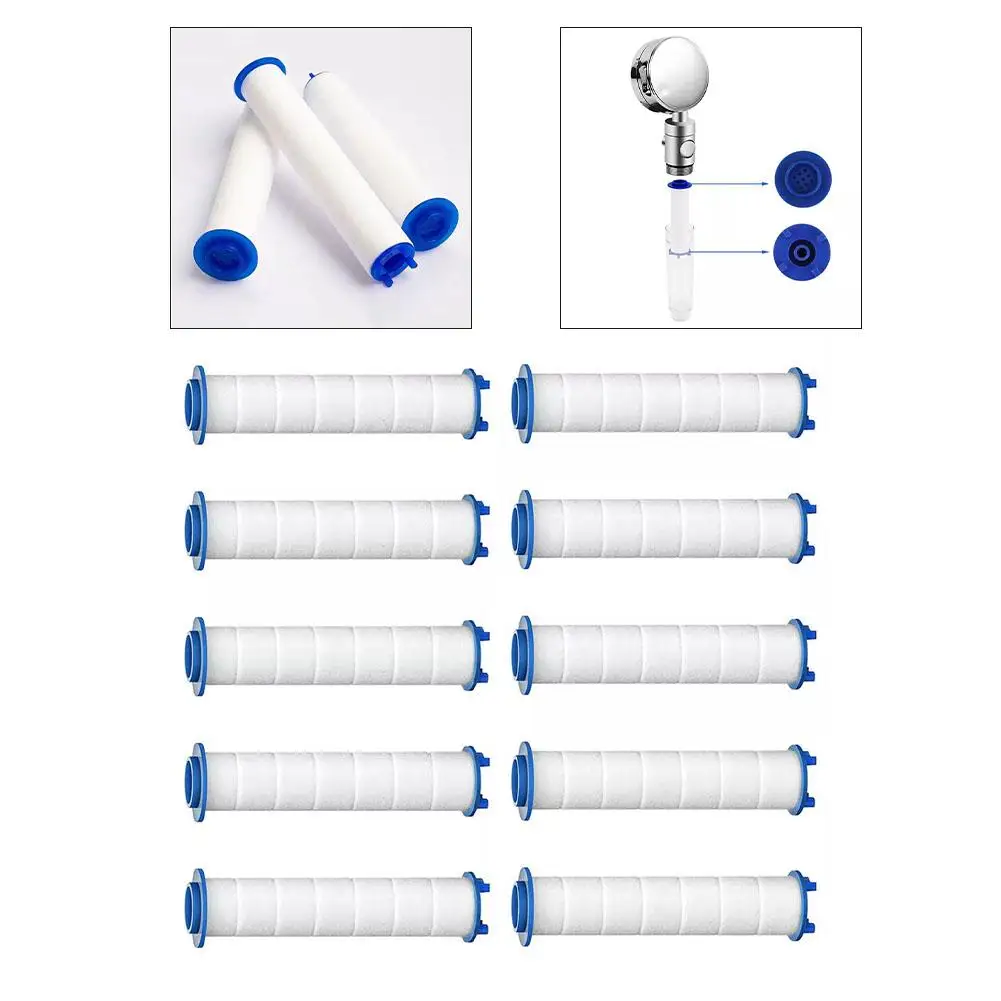 10Pcs Turbo Fan Shower Head Replacement Cartridge PP Cotton Filter Element Shower Nozzle Purify Water For Hand Held Bath Sprayer