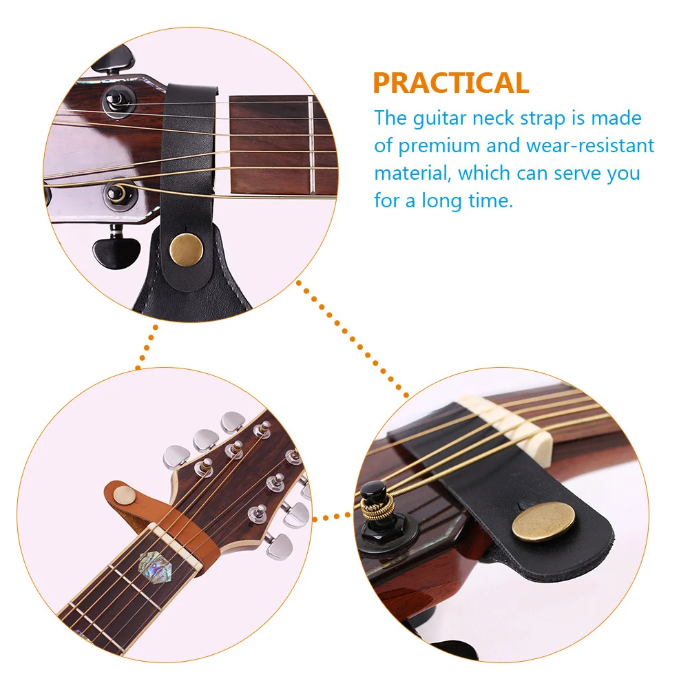

2 Pcs Headstock Neckband Guitar Strap Straps Adapters Tie Accessories Folk Electronic