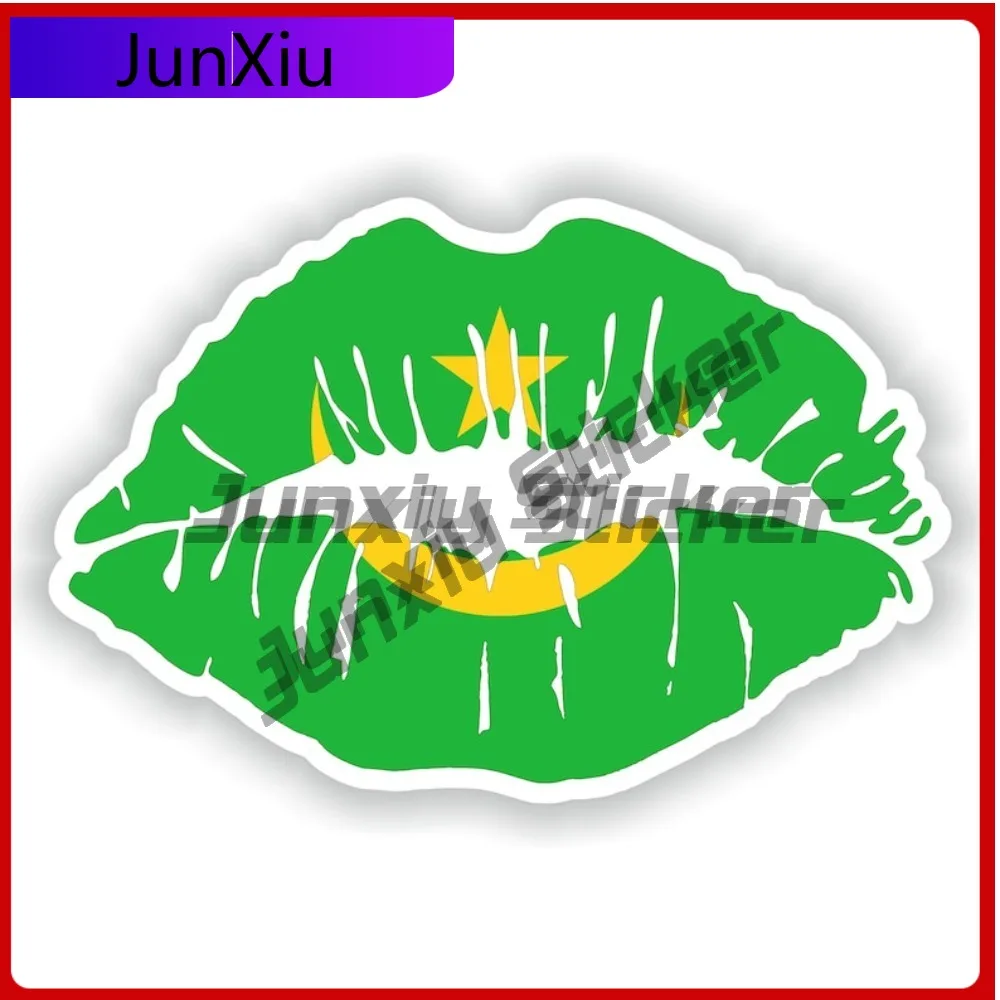 

Mauritania Flag Lips National Emblem Sticker Travel Stickers And Decal Camping Bumper Motorcycle Stickers Custom Logo Decals Pvc