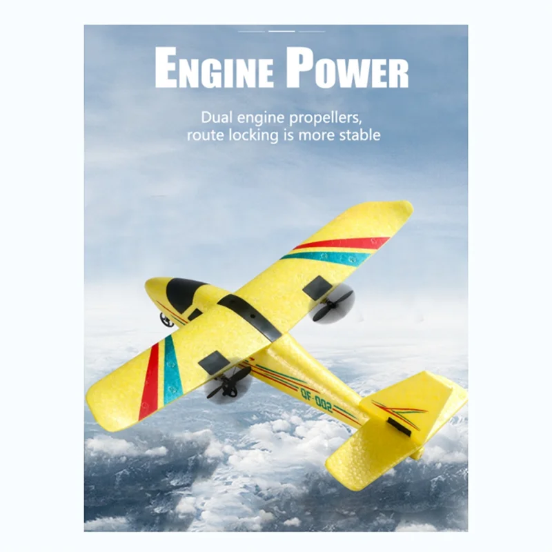 AS96-DIY Aviões RC para crianças, aviões de controle remoto ao ar livre 2,4 Ghz 2 canais DIY fácil de avião RC