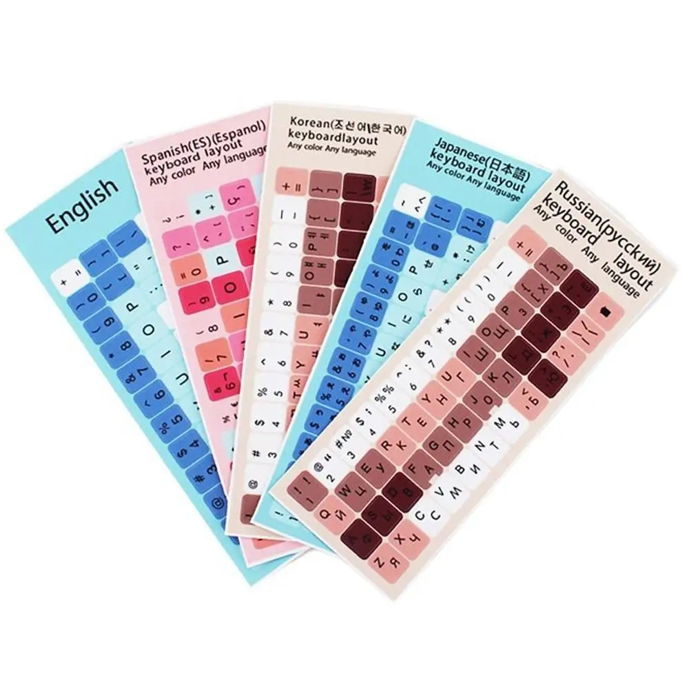 Russian Letter Keyboard Sticker English Dust-proof Keyboard Label Wear-resistant Non-slip Laptop Keypad Film Computer