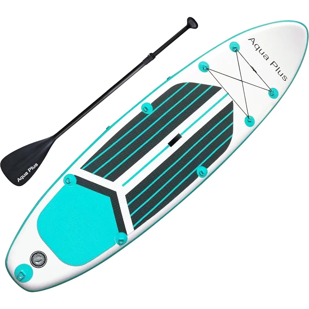 6inches Thick Inflatable SUP for All Skill Levels Stand Up Paddle Board,Paddle,Double Action Pump,ISUP Travel Backpack, Leash