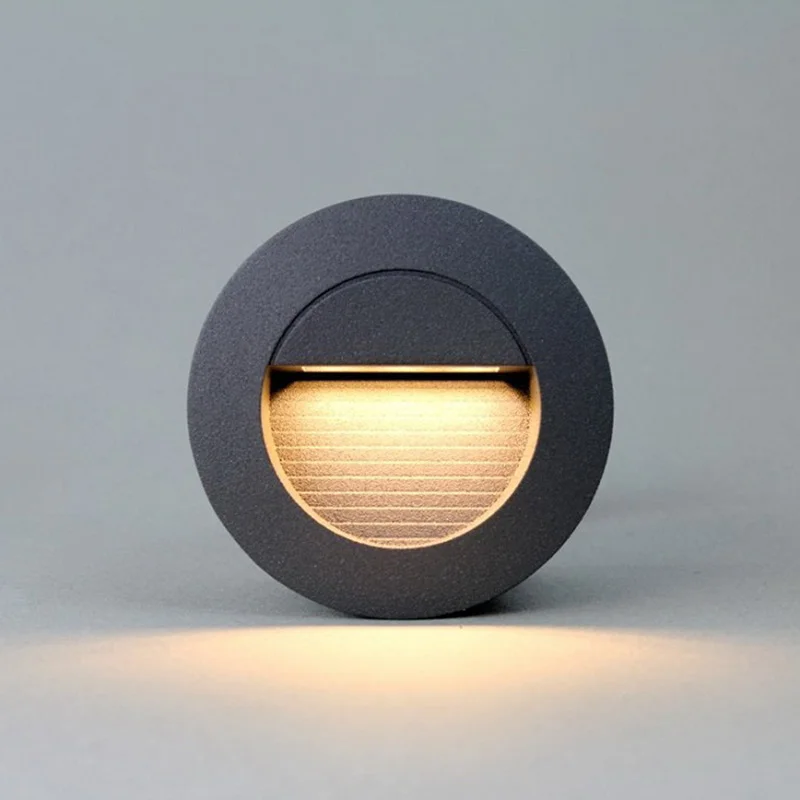 

Round Led Stair Light 3W AC85-265V Step Light Outdoor Indoor Waterproof Fashion Recessed Wall Lamp Garden Light