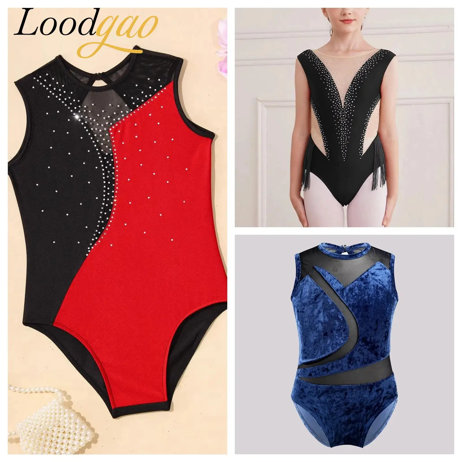 

Children Ballet Dance Leotard Acrobatics Rhythmic Gymnastics Bodysuit for Girl Sleeveless Dancewear Kids Figure Skating Jumpsuit