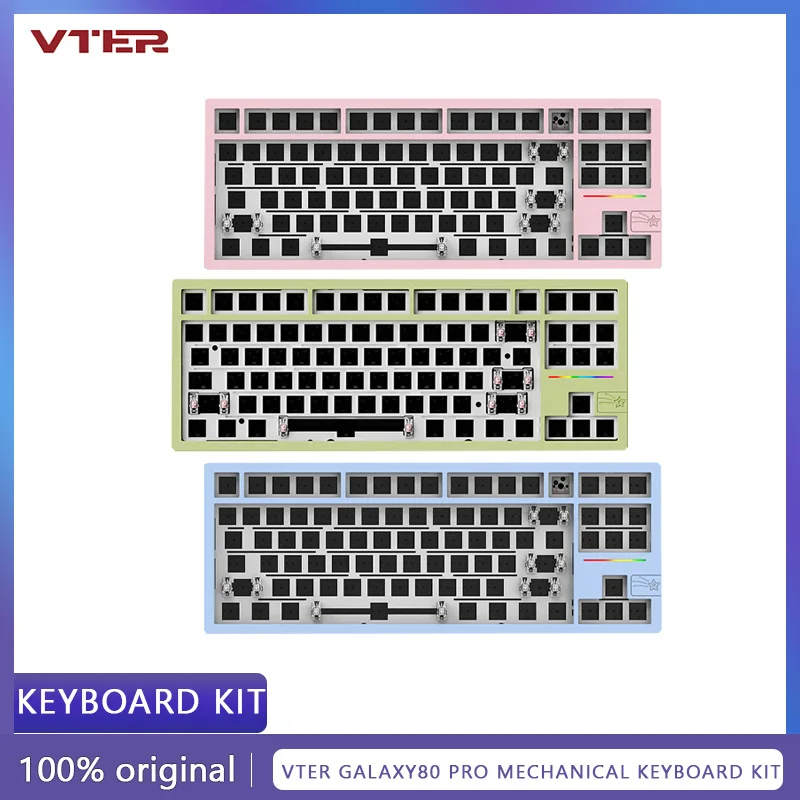 

VTER Galaxy80 pro Aluminum Mechanical Keyboard kit 88keys Wireless Tri-mode Gasket RGB Custom CNC Metal Game Keyboard Kit