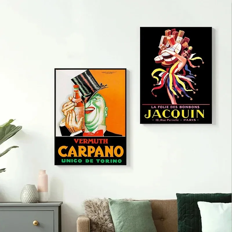 Retro Italian Food&Drink Barilla Pasta Carpano Vermuth Aperol Liqueur Poster Painting Wall Art Pictures Home Bar Decor