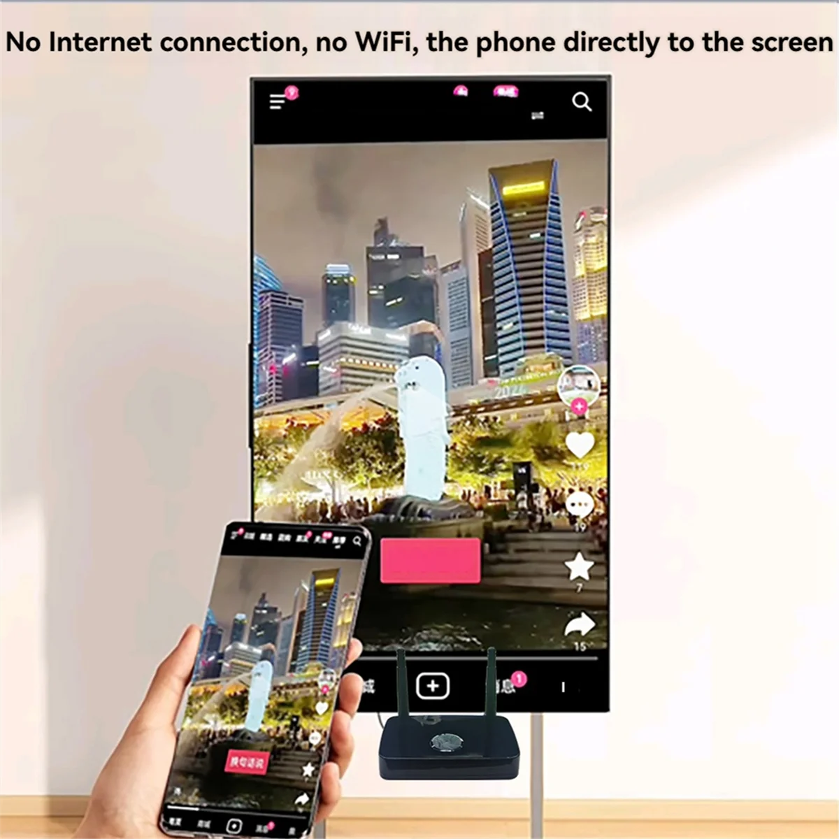 

Wireless -Compatible Video Transmitter Receiver 5G/2.4G Type-C Wireless Screen Projector 1080P for Phone/Laptop/PC