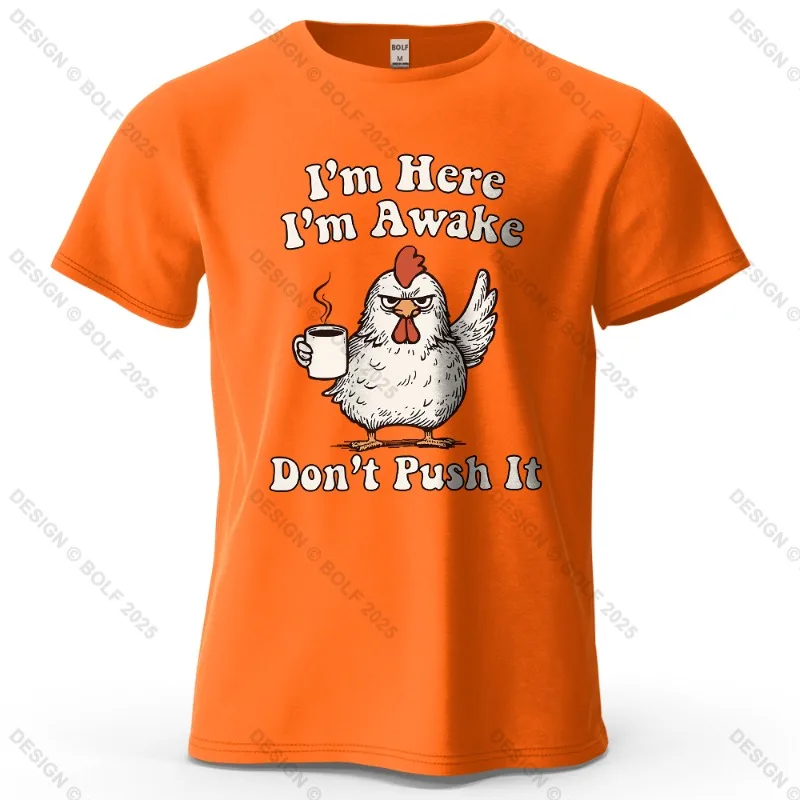 Grumpy Chicken Fun Cartoon Printed Short Sleeve Summer New Personalized Men's and Women's Casual Soft Skin Friendly T-shirt