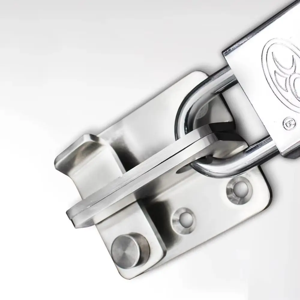 

1 set Punching Wardrobe Security Door Gate Bolt Latch Lock Bracket Hasp Furniture Door Bolts Hardware Hasp Stainless Steel