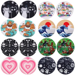 2pcs Cute Animals Car Coaster Anti-Slip Durable Universal Coasters Water Cup Groove Pad Car Interior Decoration Supplies