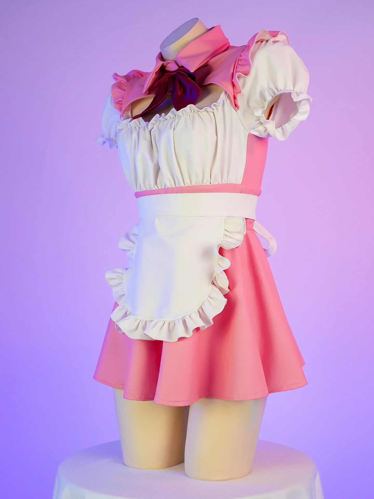 Cardcaptor Sakura Cosplay Maid Dress para meninas, Cardcaptor Sakura, Doce vestido Lolita, Vestidos rosa oco, Manga curta, Dropship